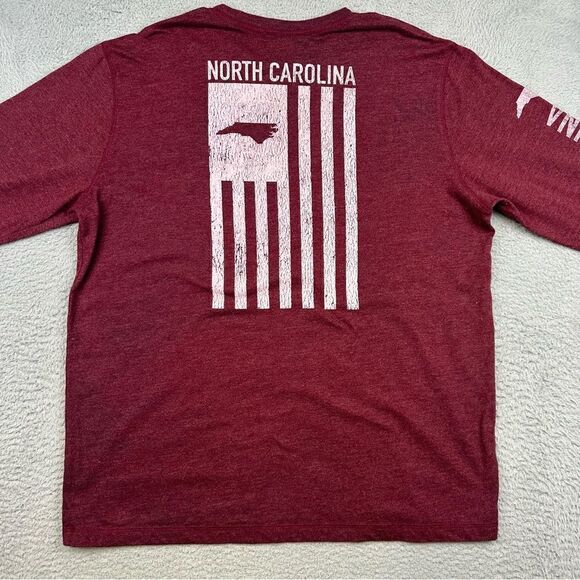 State Of Mine Shirt Mens Large Red North Carolina Long Sleeve Flag Logo Casual - Picture 6 of 12